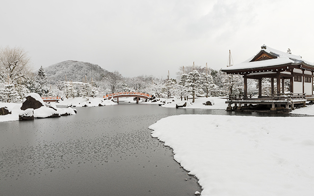 紫式部公園の雪景色